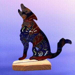 Lazart Howling Wolf Native Metal Art